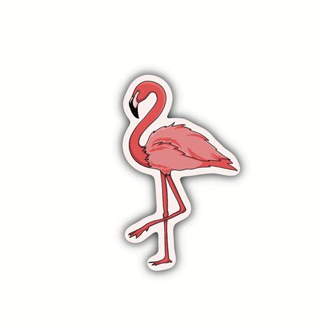 Pink Flamingo Sticker Glossy Sticker Waterproof Sticker | Etsy