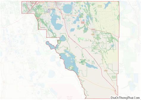 Map of Osceola County, Florida - Thong Thai Real