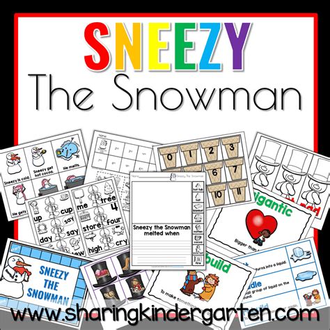 Sneezy the Snowman Printables and Activities - Sharing Kindergarten