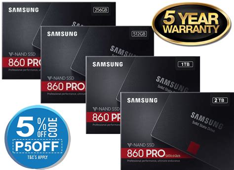 SAMSUNG SSD 860 PRO 256G 512G 1TB 2TB V-NAND 2.5" SATA III 5 Years ...