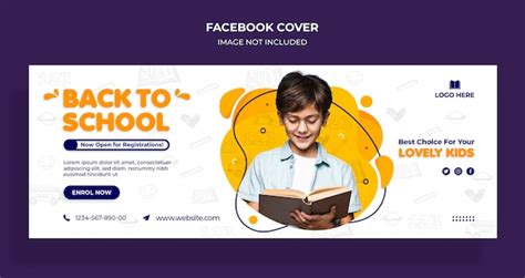 Premium PSD | Back to school Facebook timeline cover and web template