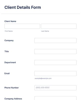 Client Details Form Template | Jotform