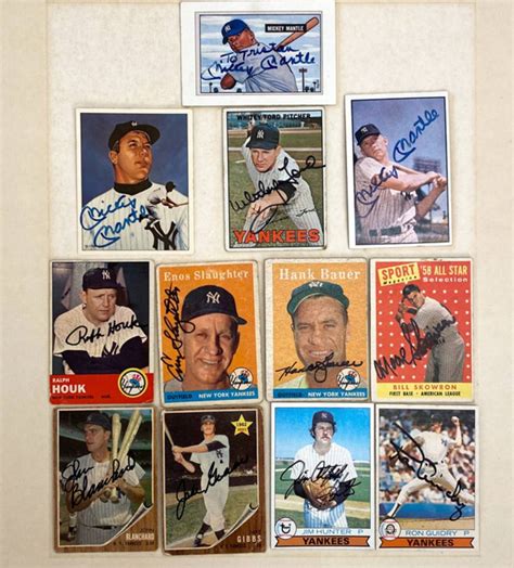 Grouping Of Vintage Signed Baseball Cards Auction