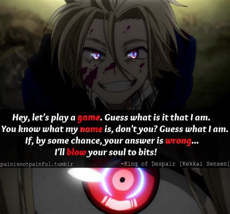 Azura | Lets play a game, Blood blockade battlefront, Anime quotes