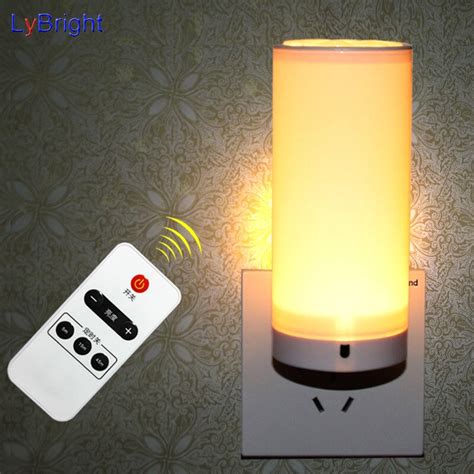 US Plug LED Remote Control Night Light Bedroom Bedside Creative Light ...