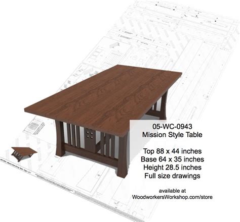 Mission Style Dining Table Woodworking Plan - WoodworkersWorkshop