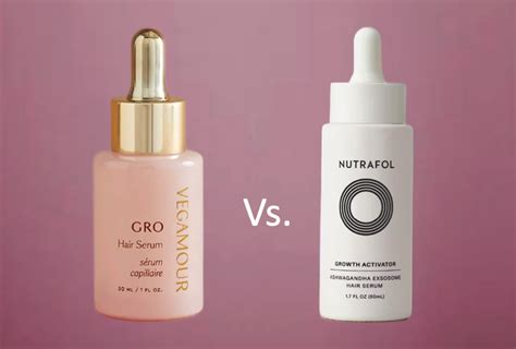 Vegamour GRO hair serum vs. Nutrafol Growth Activator serum | MDhair