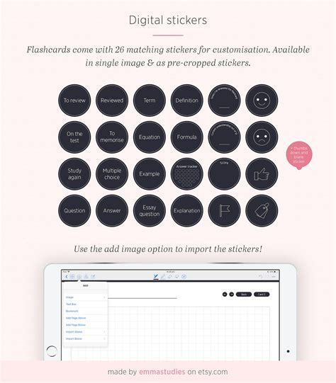 Digital Flashcards Study Index Cards Student System Cards | Etsy