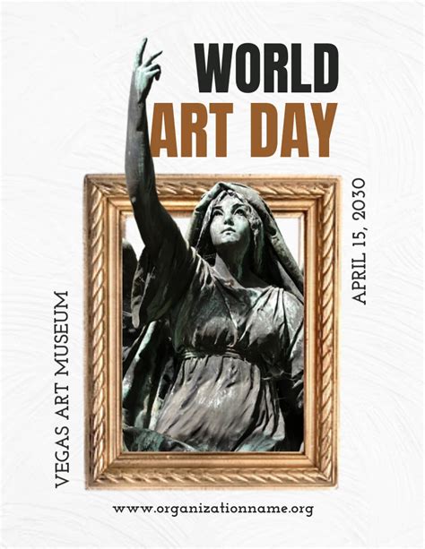 White Texture Classic World Art Day Poster - Venngage