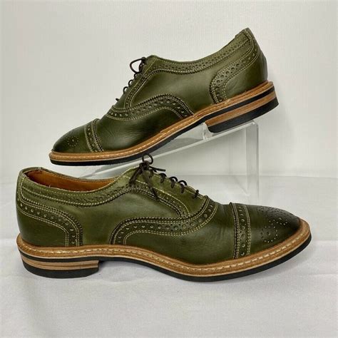 Allen Edmonds Strandmok Cap-Toe Oxfords Derby Mens 8 D Green Leather MINT #AllenEdmonds #oxford