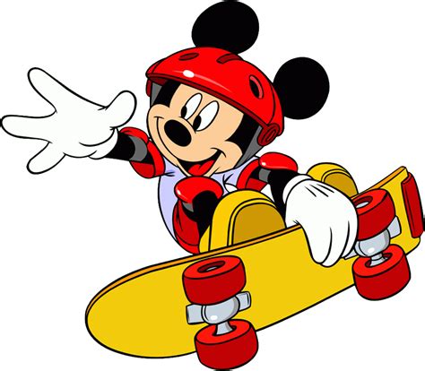 Download Mickey Mouse Sports Clipart - Mickey Skateboard - Png Download (#1301027) - PinClipart