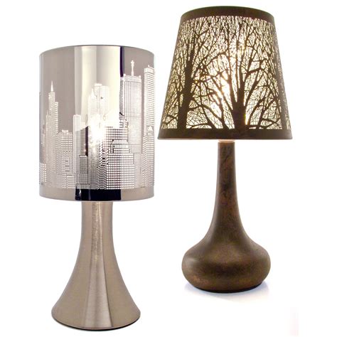 Chrome Touch Lamp Dimmer Bedside Table Light New York City Skyline | eBay