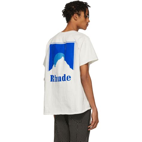 Rhude - SSENSE Exclusive Off-White Belmont T-Shirt | Shirts, T shirt, Mens tshirts