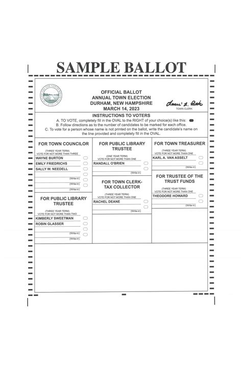 New Hampshire Primary 2024 Ballot Sample Ballot - Vanni Jaquelin