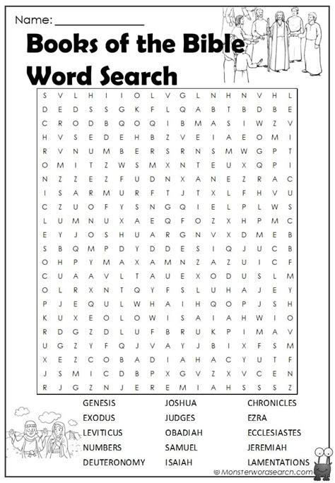 Books of the Bible Word Search- Monster Word Search