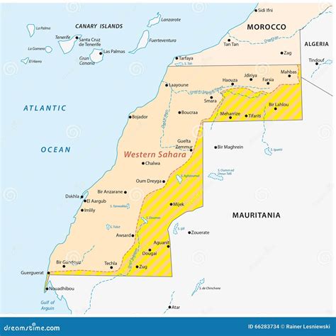 Carte Sahara occidental illustration stock. Illustration du sahara ...