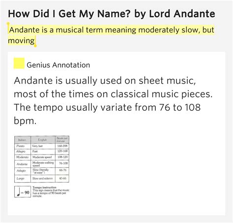 Andante is a musical term meaning.. – How Did I Get My Name?