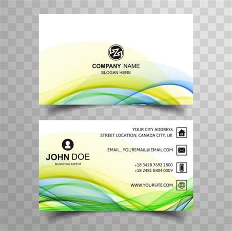 Abstract wave colorful business card template background 243838 Vector ...