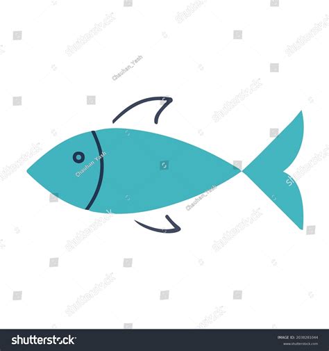 Green Fish Flat Illustration Drawing Vector Stock Vector (Royalty Free ...