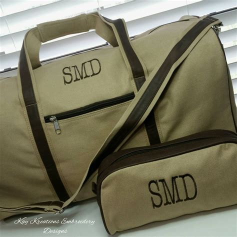 Monogrammed Duffle & Toiletry Bag 2 Piece Set Men's