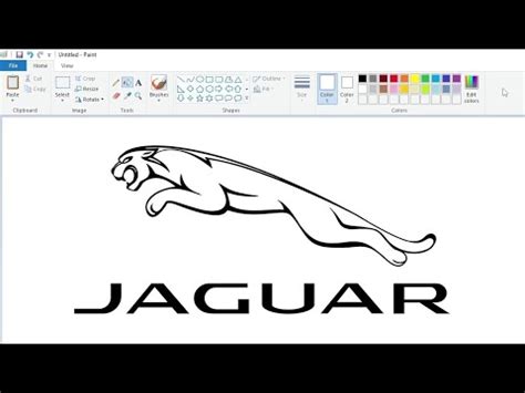 How to draw the Jaguar Cars logo using MS Paint | How to draw on your ...