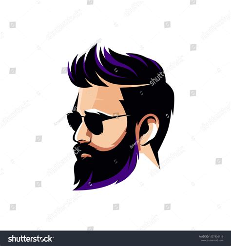 Beard Gentle Man Logo Vector Illustration Stock Vector (Royalty Free ...