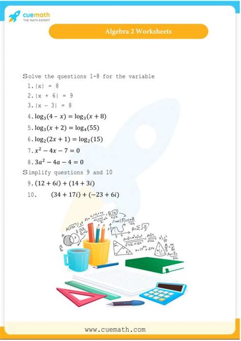 Algebra 2 Formulas Chart