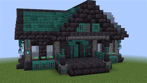 Cute house made with nether blocks : Minecraft