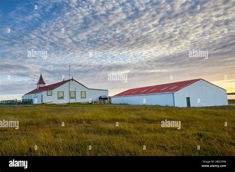 Goose Green village in East Falkland; Falkland Islands; Falklands Stock ...