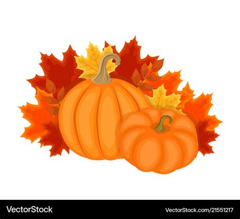 Autumn design with leaves and pumpkins Royalty Free Vector