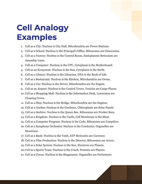 Cell Analogy - 100+ Examples, How to Write, Tips