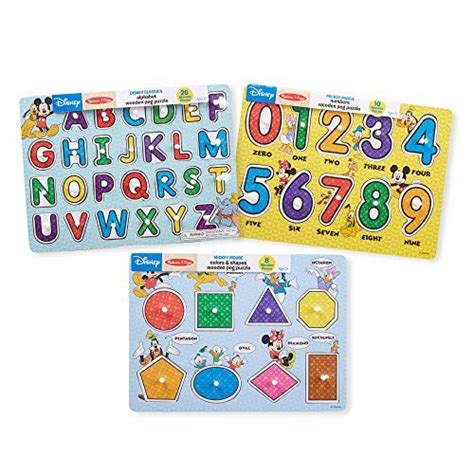 Melissa & Doug Disney Classics Alphabet Wooden Peg Puzzle (26 pcs ...