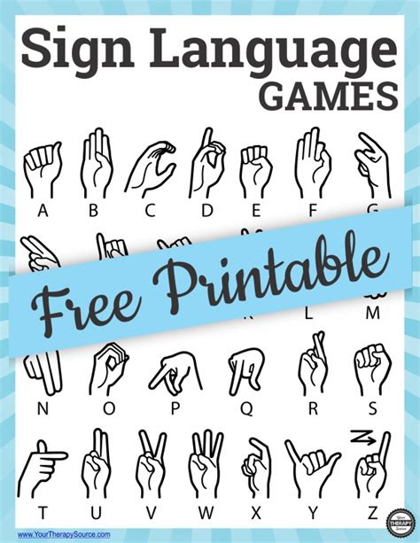 Sign Language Games to Practice Finger Isolation - Your Therapy Source