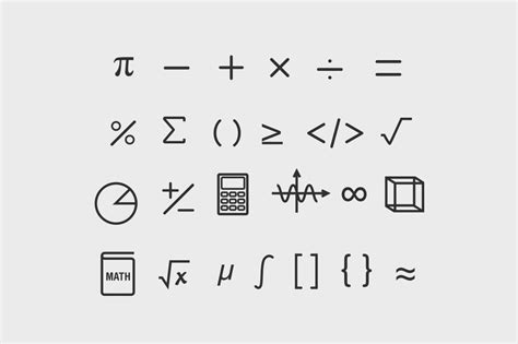 25 Math Symbol Icons | Icons ~ Creative Market