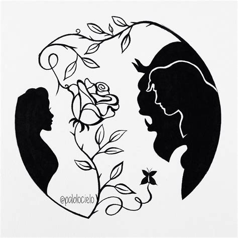 Beauty Beast Silhouette at GetDrawings | Free download