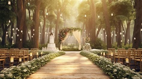 Enchanting Forest Setting For A Magical Wedding Ceremony Background ...