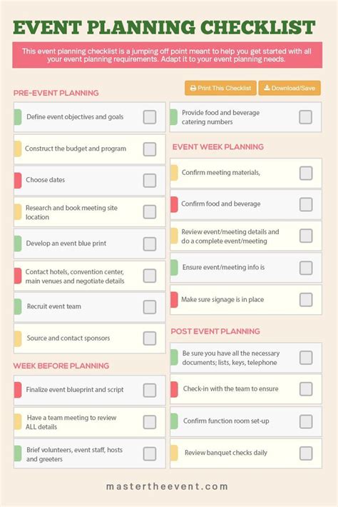 Event Planning Checklist | mastertheevent.com | Event planning ...