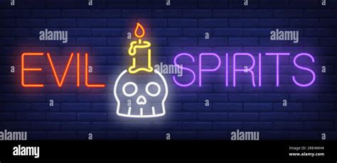 Evil spirits neon sign Stock Vector Image & Art - Alamy