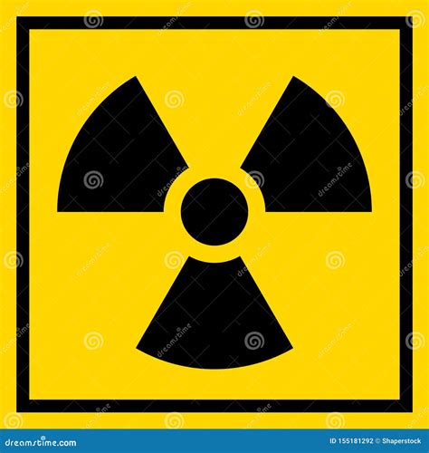 Radioactive Warning Yellow Circle Sign. Radioactivity Warning Vector ...