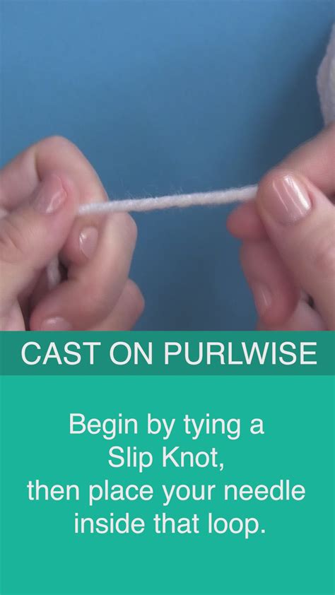 How to Long Tail Cast On Purlwise | Knitting techniques, Knitting ...