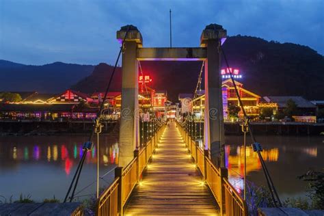 Wulingyuan, China - May 27, 2018: Town Wulingyuan at Sunset in Tianzi ...