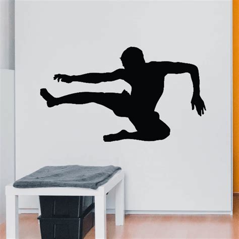 Martial Arts Flying Kick Silhouette Wall Decal | Wallhogs