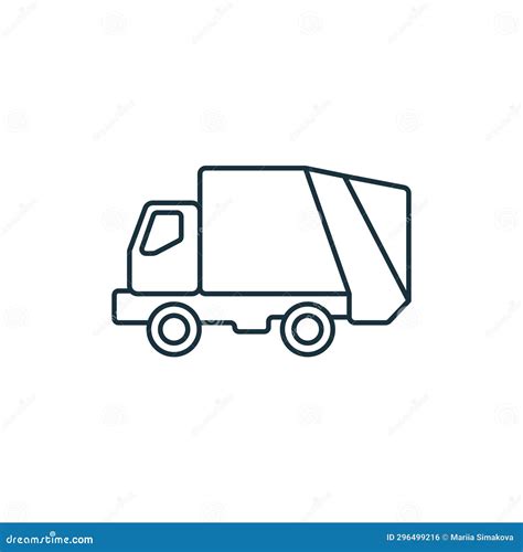 Garbage Truck Outline Icon. Monochrome Simple Sign from Transportation ...