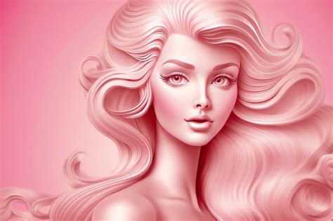 Premium AI Image | Barbie light Pink gradient background