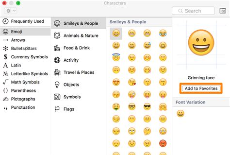 How to add Emojis to your favorites list on your Mac