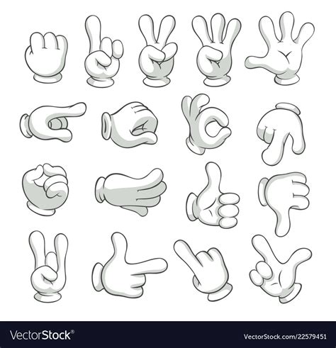 Cartoon gloved arms hand in glove character Vector Image