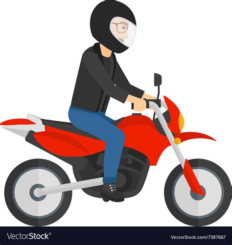 Man riding motorcycle Royalty Free Vector Image