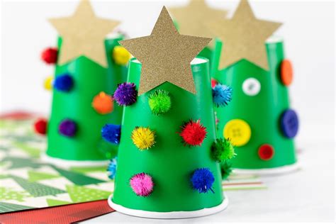 Paper Cup Christmas Tree - Fireflies and Mud Pies