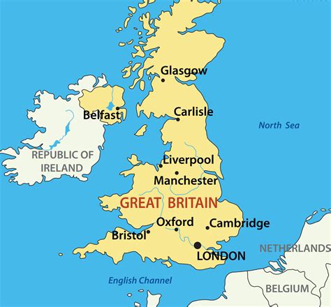 Uk Map With Main Cities - United States Map
