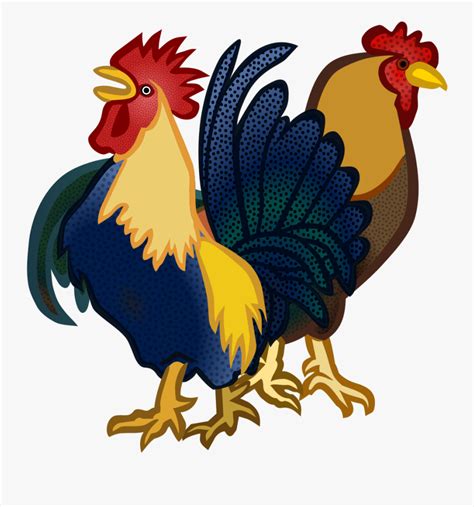 Cocks - Coloured - Gambar Kartun Ayam Jago , Free Transparent Clipart - ClipartKey